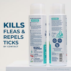Wondercide flea and tick shampoo lathering during pet bath for gentle cleansing