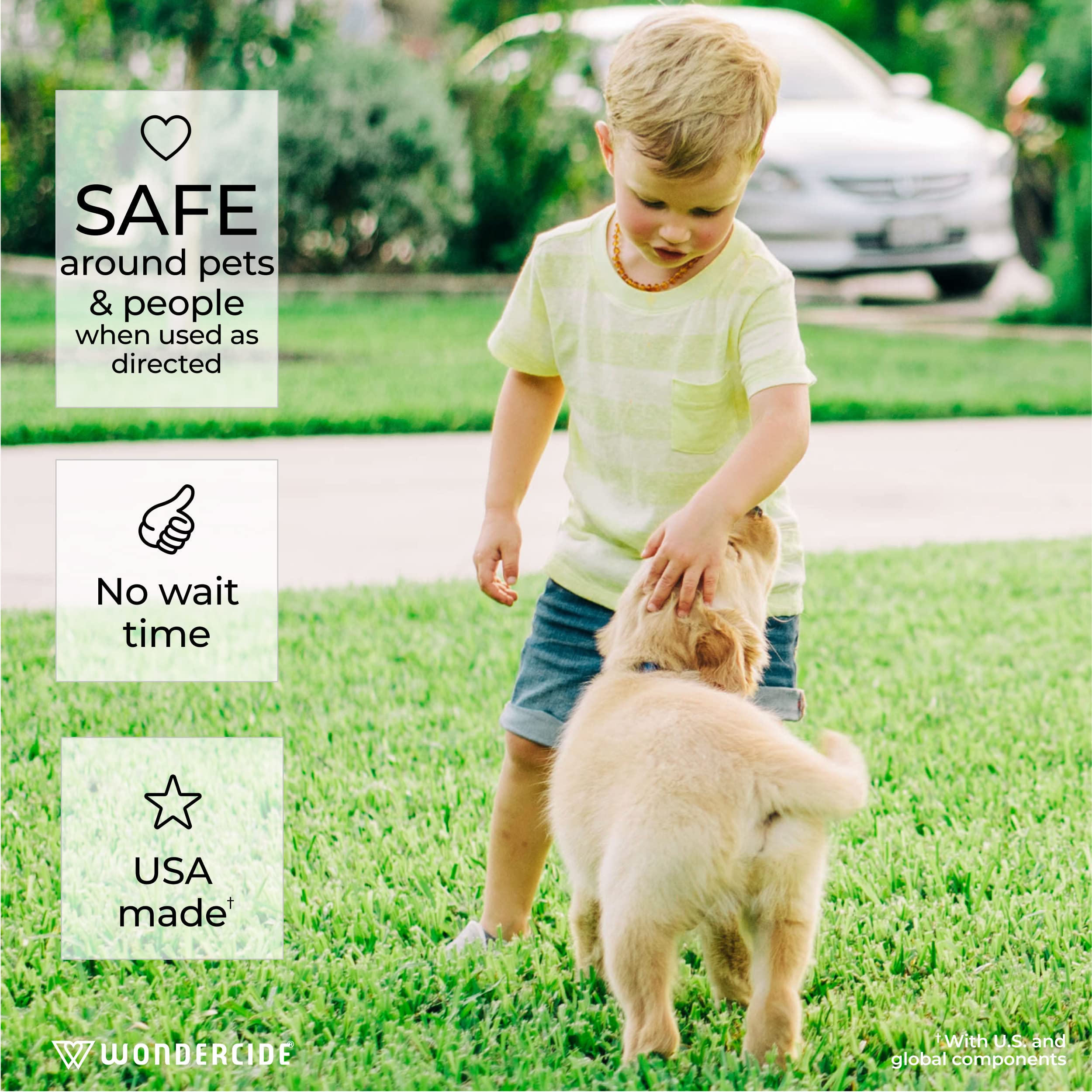 Wondercide Outdoor Pest Control Spray bottle with refill for ongoing coverage.