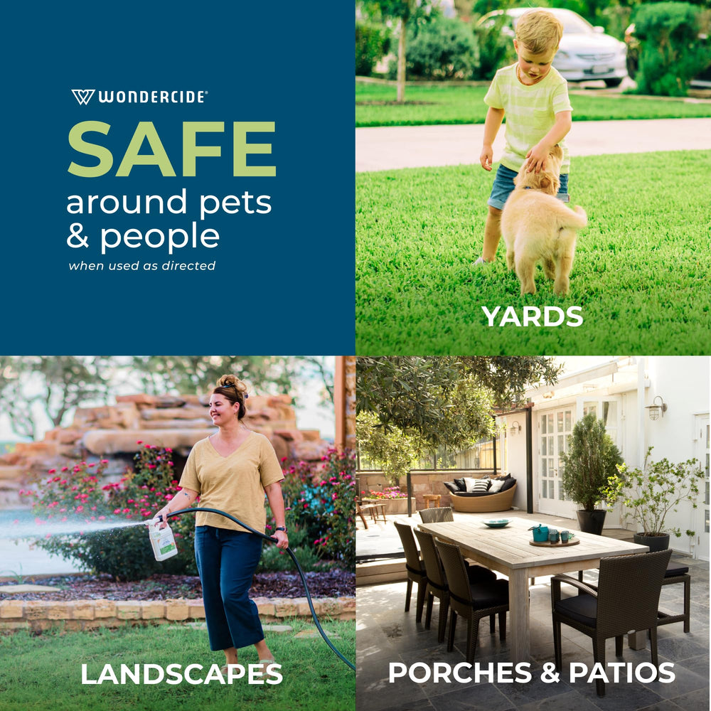 Wondercide Outdoor Pest Control Spray Concentrate mist for efficient outdoor spraying.
