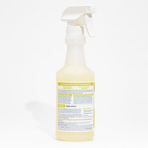 Dog being sprayed with Wondercide for pet-friendly pest control