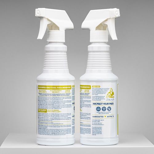Wondercide pets-safe lemongrass spray for dogs and cats.
