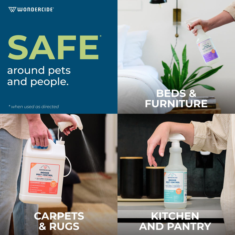 Pets-safe use of Wondercide around dogs and cats when used as directed.