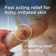 Wondercide Rescue Skin Spray on stomach cooling irritated skin at home