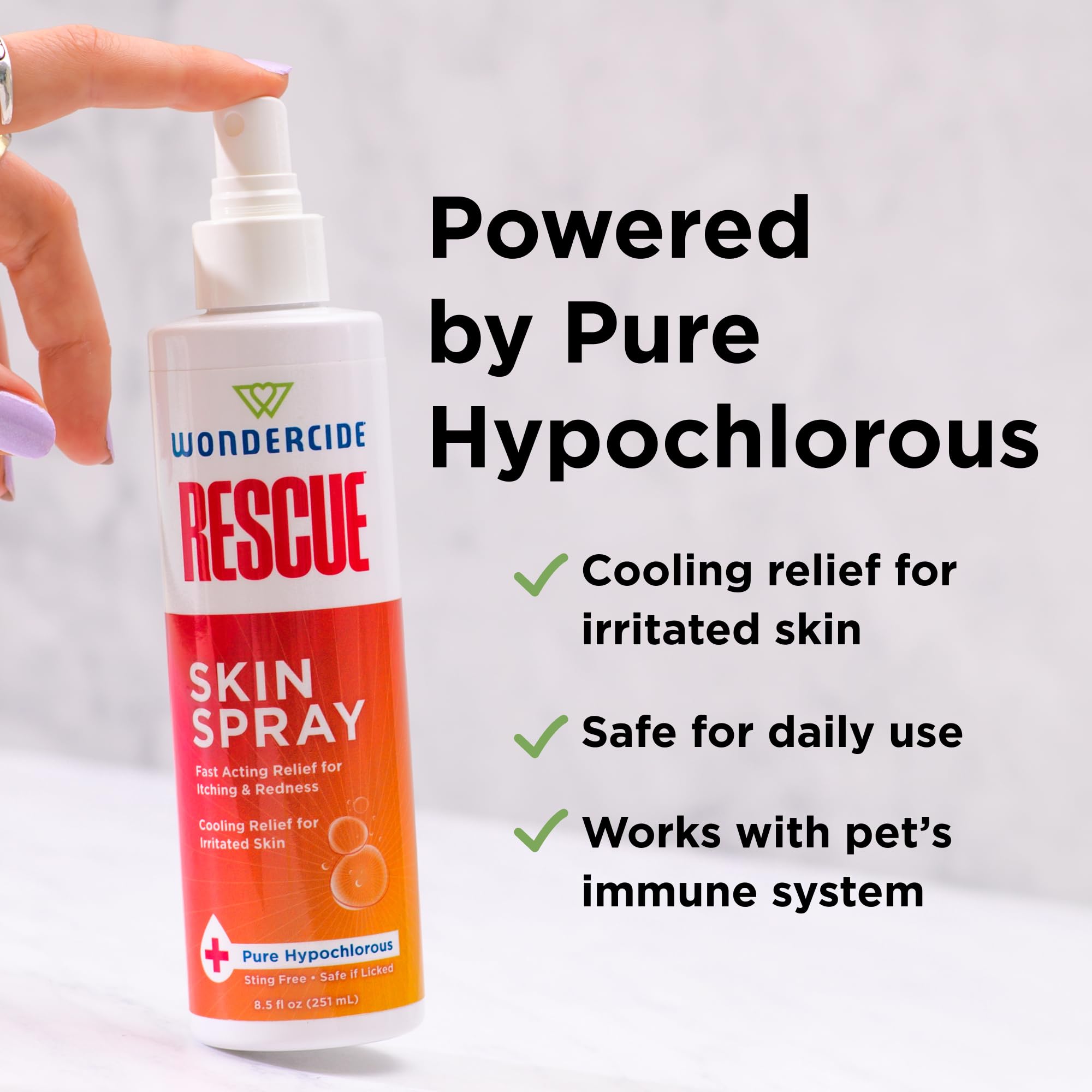Wondercide Rescue Skin Spray for undercoat areas calming itching and coat care