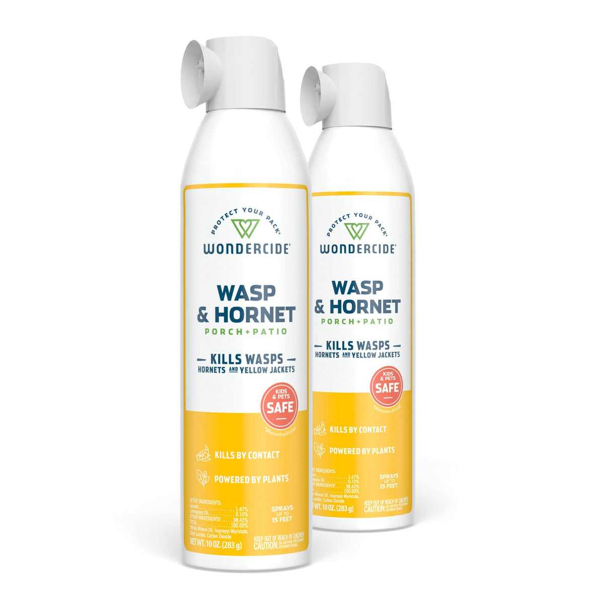Wondercide Wasp & Hornet Killer aerosol bottle ready for outdoor use.
