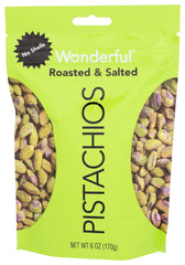 Wonderful Pistachios roasted salted shelled pistachios in a bag for on-the-go snacking