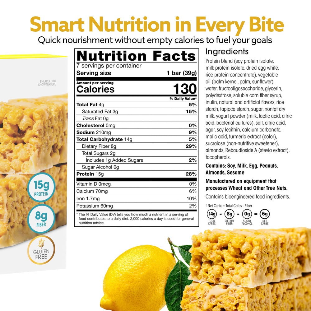 WonderSlim bar lemon crisp cross-section reveals chewy texture and protein-rich filling.