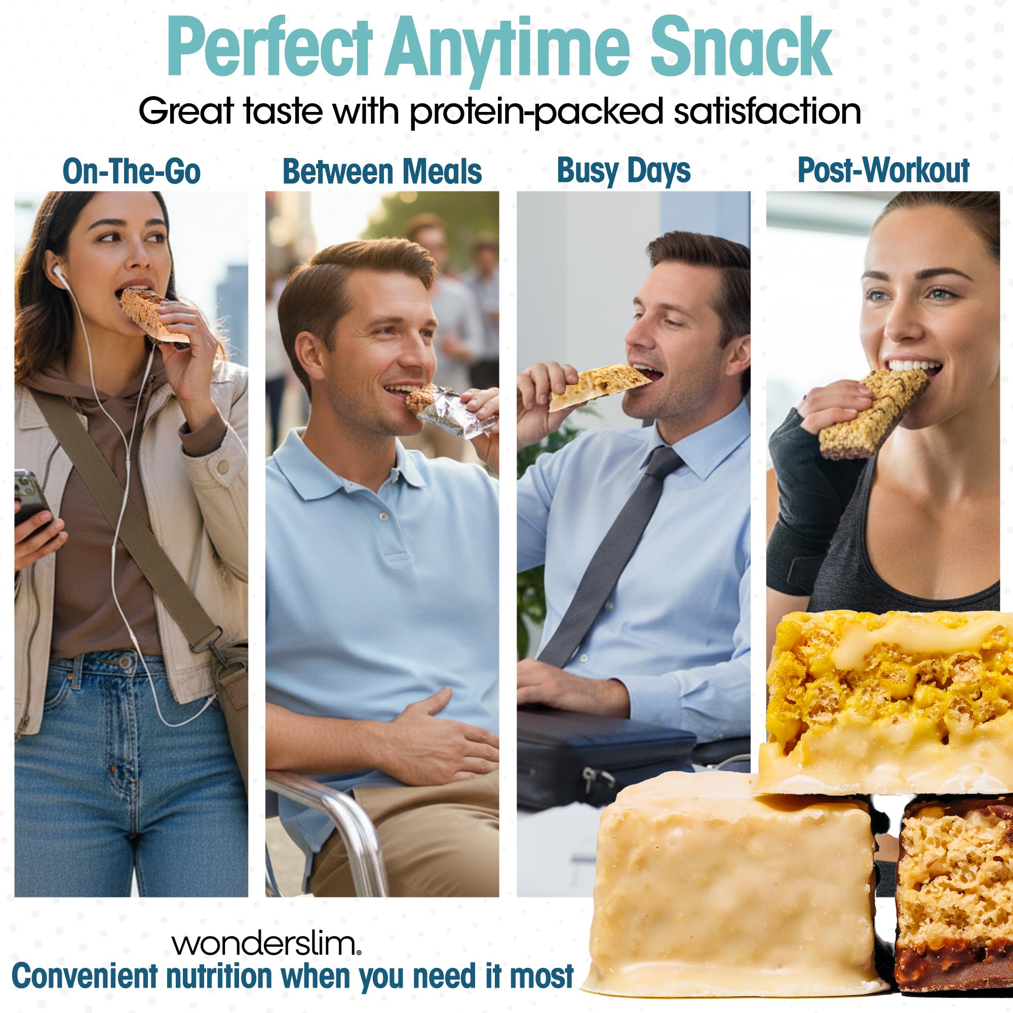 WonderSlim bar label notes keto-friendly, low-sugar option for mindful eating.