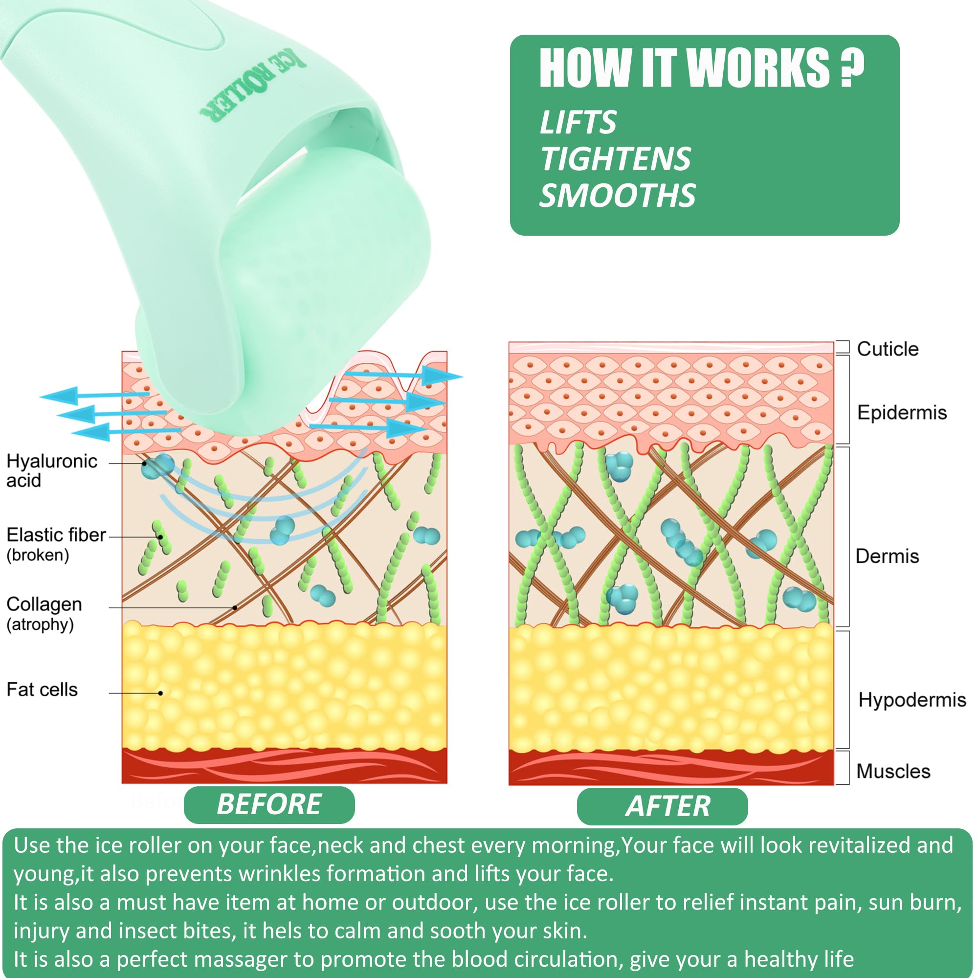 Wonderwin ice roller designed for body use to soothe tension and calm skin