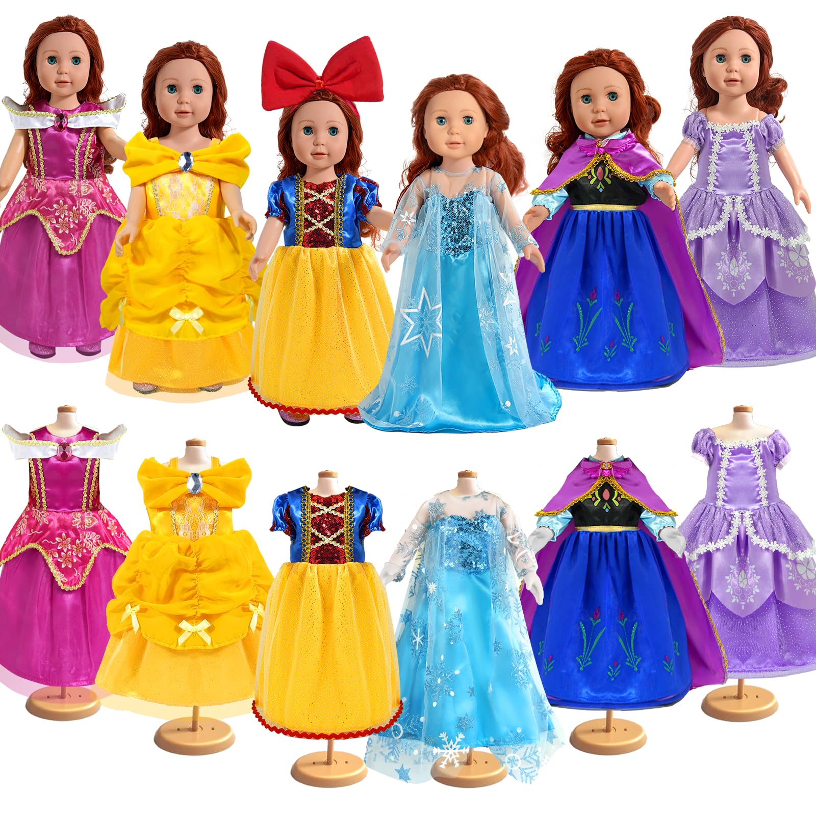 WONDOLL 18-inch doll princess dresses royal collection for imaginative play