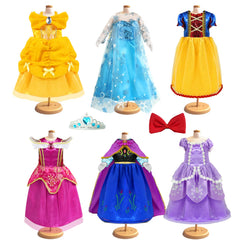 WONDOLL six-piece princess dresses with tiaras enabling versatile role-play