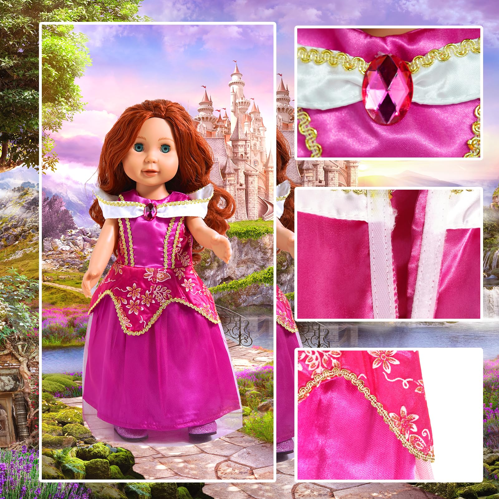 WONDOLL reinforced stitching provides long-lasting princess outfits for repeat wear