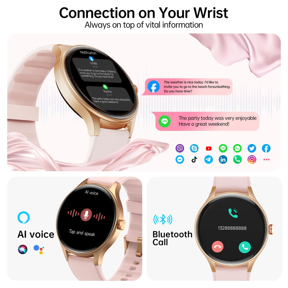 WONELIGO pink silicone band offers comfortable all-day wear