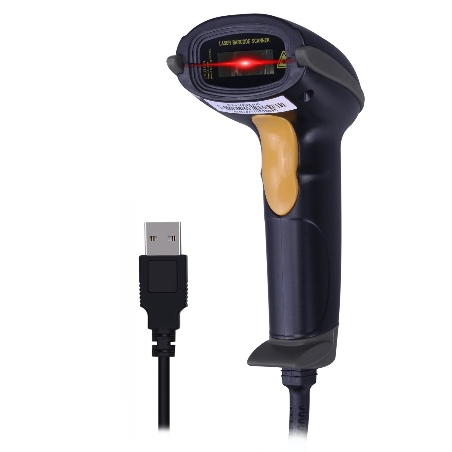 WoneNice barcode scanner side view shows compact handheld design.