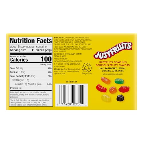 Wonka Jujyfruits assorted candy close-up highlighting colorful shapes and fruity flavors.