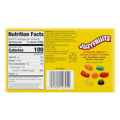 Wonka Jujyfruits assorted candy close-up highlighting colorful shapes and fruity flavors.