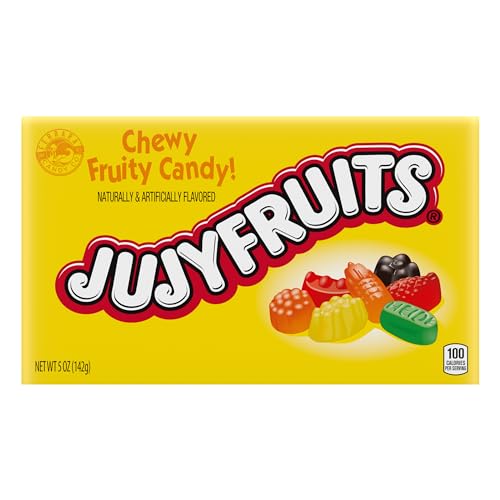 Wonka Jujyfruits flavor variety: raspberry, licorice, lime, orange, lemon.