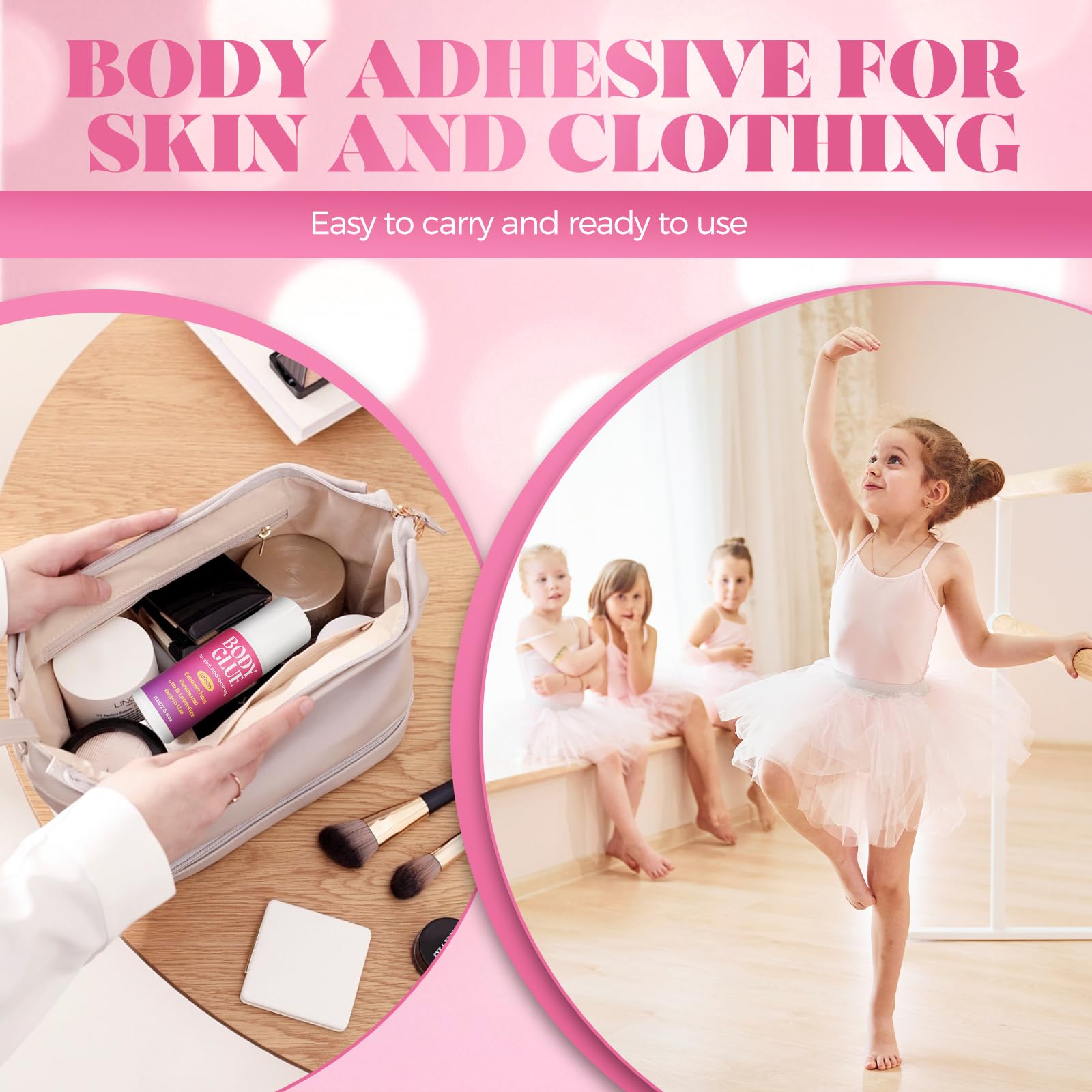 Wonshine Body Glue removes easily with soap and water