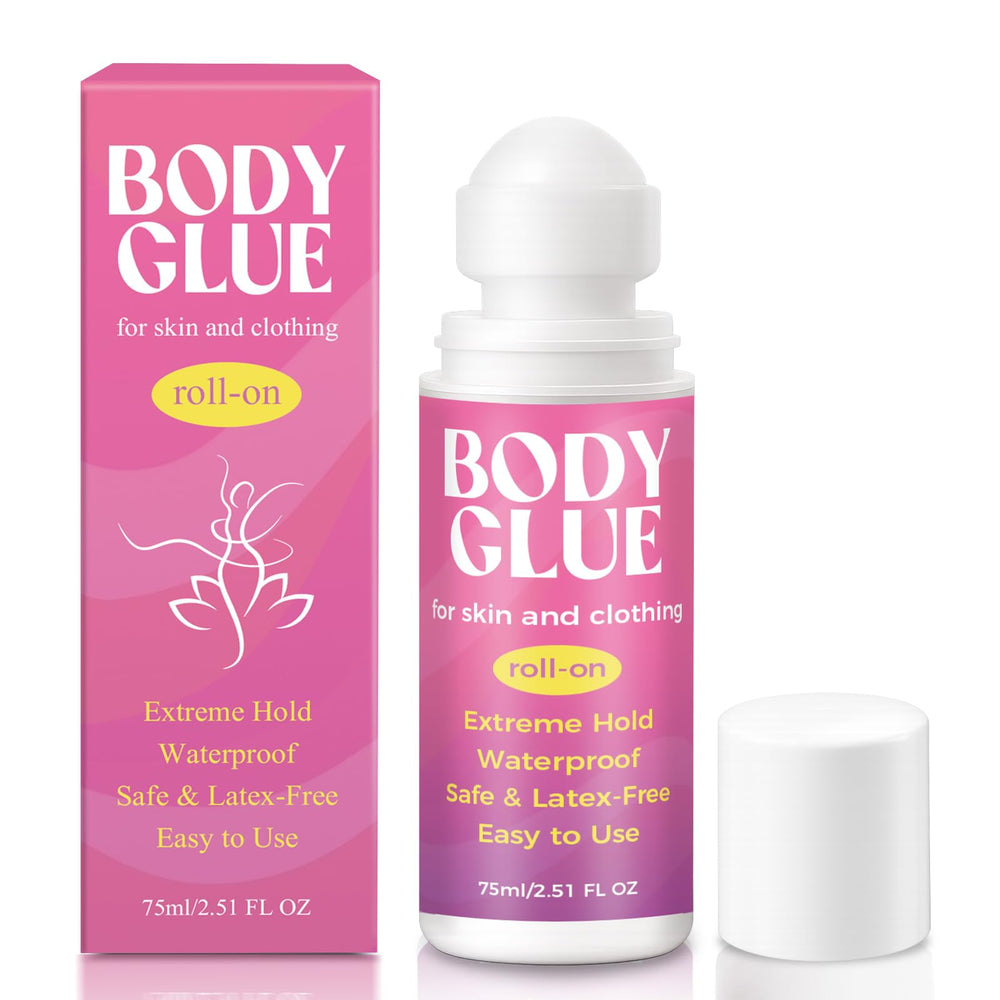 Wonshine Body Glue Roll-On bottle close-up showing strong adhesion for stagewear