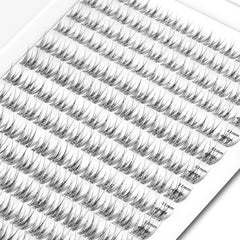 WONSIS clear-band lash clusters closeup demonstrates natural blend with skin.