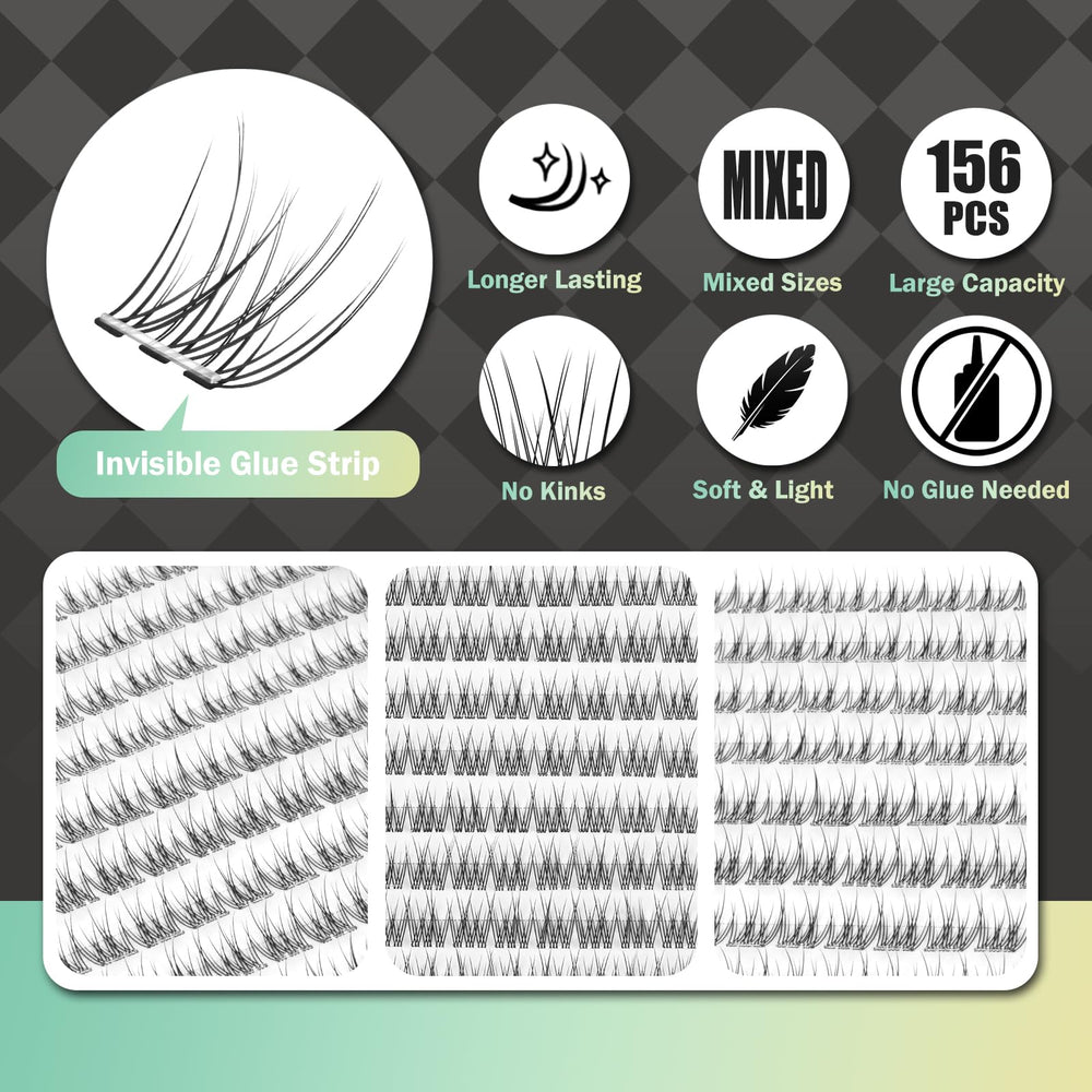 WONSIS no-glue lashes pre-glued illustrate easy, eye-skin friendly wear.