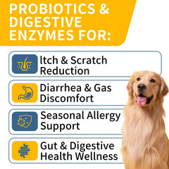 WONTECHMI Probiotics for Dogs chicken chews, tasty aid for immune wellness