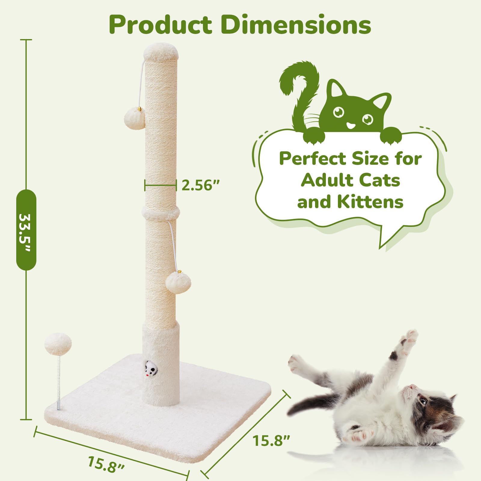 Woochpet tall cat scratcher shown assembled and ready for use