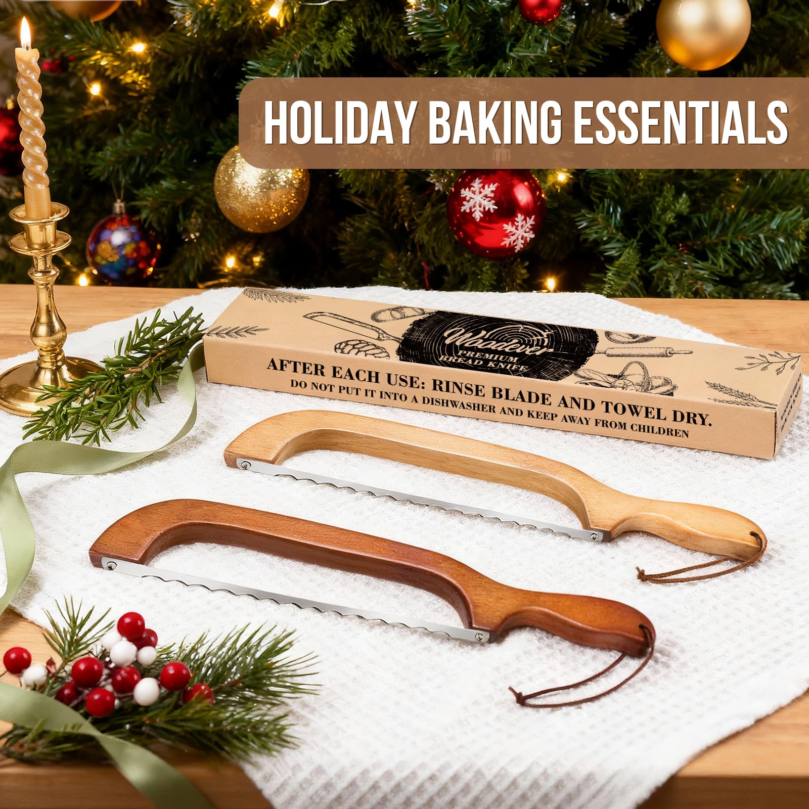 Woodever bread knife arrives preassembled; tighten screws to optimize performance.