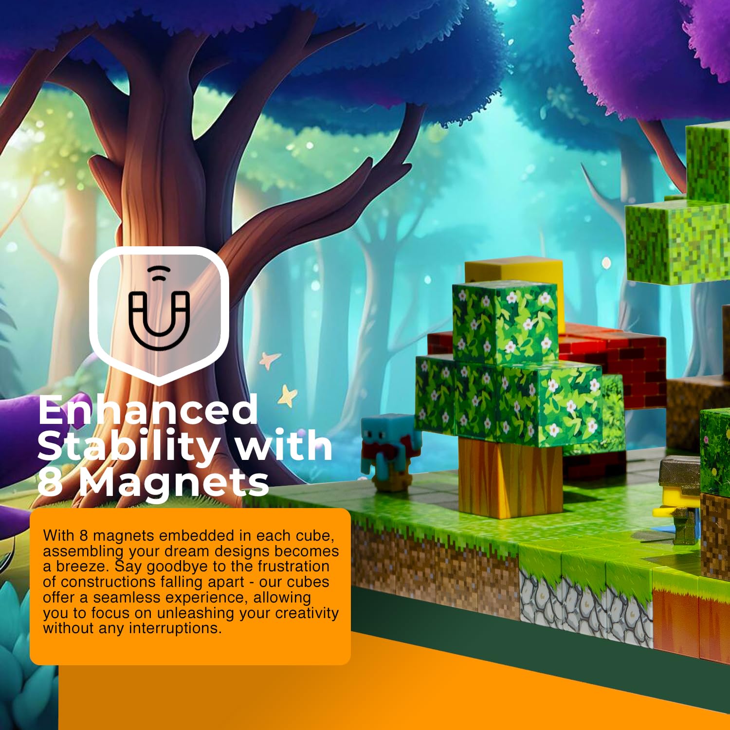 WoodnPlay compact travel-friendly build set for desks and shelves