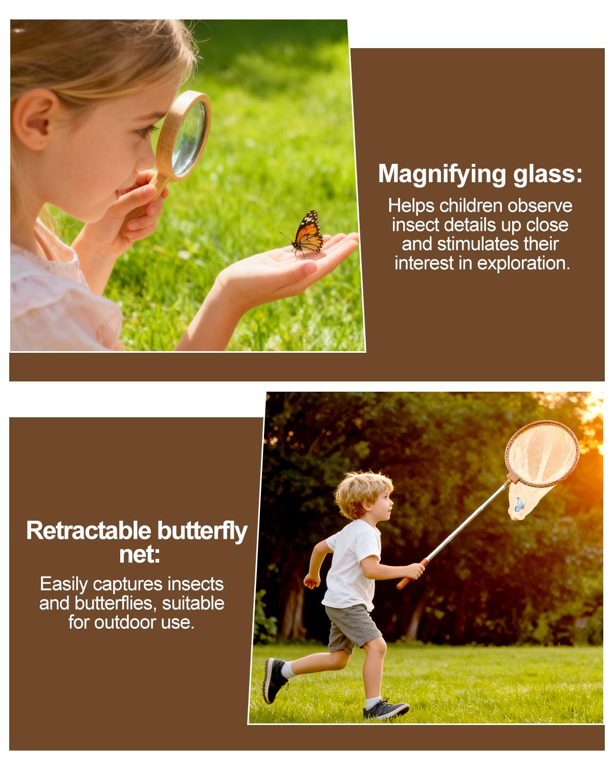 WoodsyJoy backpack-ready wooden explorer set for portable nature play