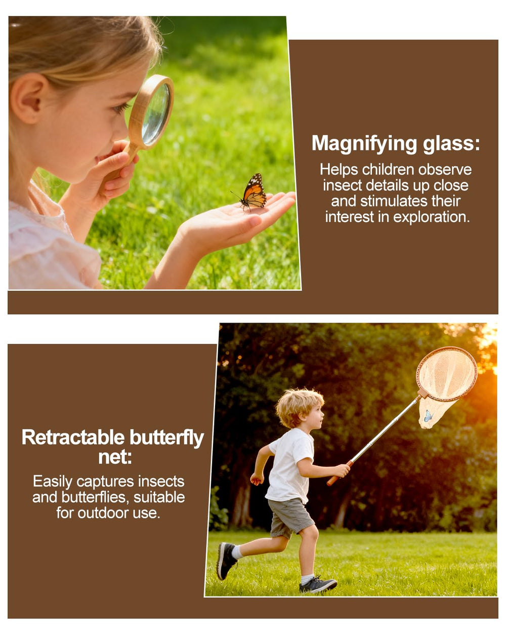 WoodsyJoy backpack-ready wooden explorer set for portable nature play