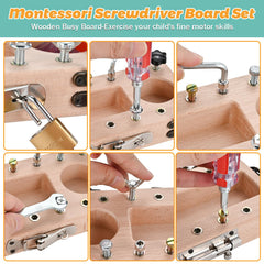 WoodTrove toddler busy board compact, travel-friendly design.