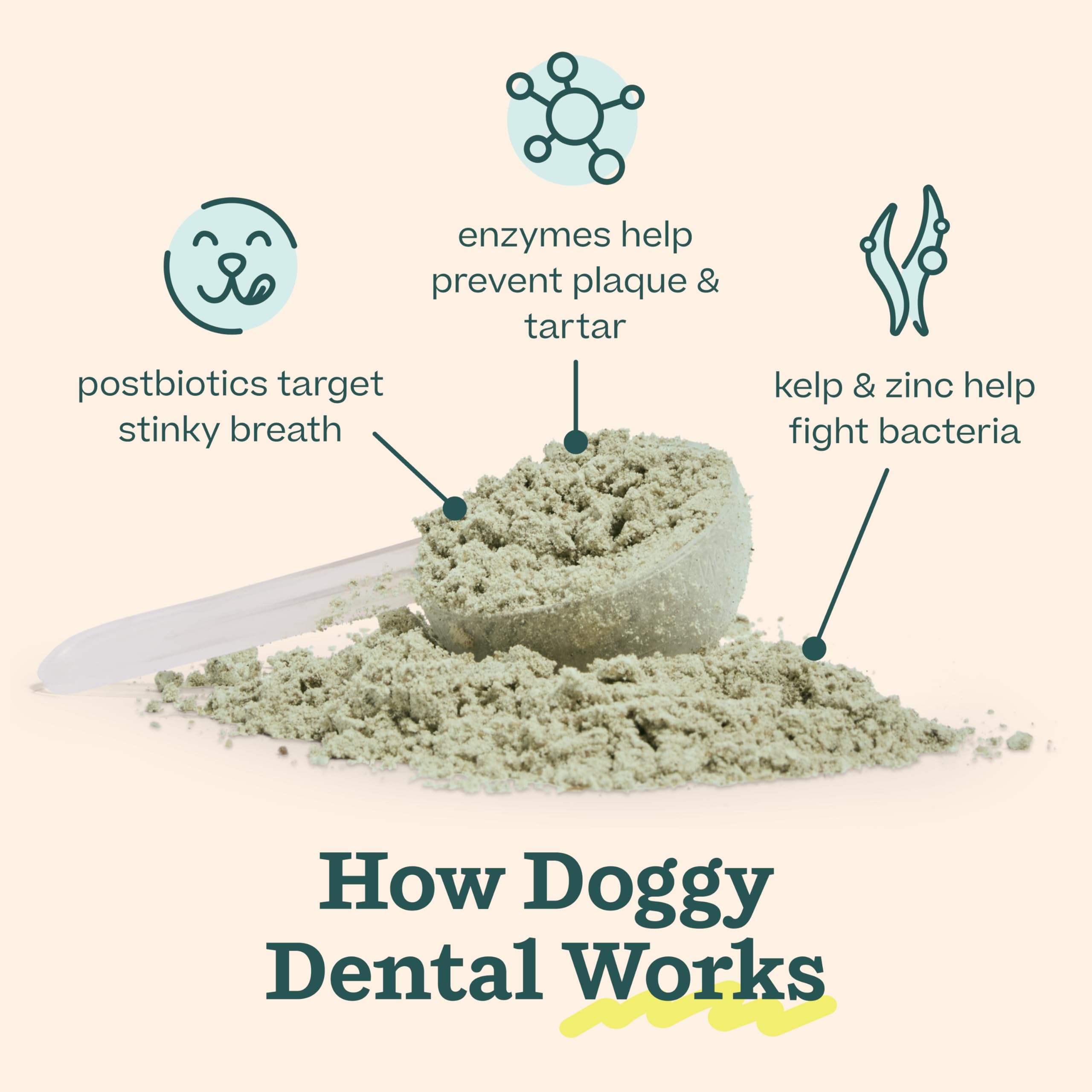 Woof Doggy Dental Pupsicle Bowl and Water illustrates effortless daily use for clean teeth.