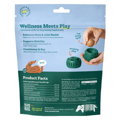 WOOF Hip & Joint Pupsicle Pops label highlights glucosamine and natural oils for dogs.
