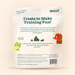 Love Nuggets WOOF: tranches de bœuf savoureuses pour récompenser pendant l'entraînement.