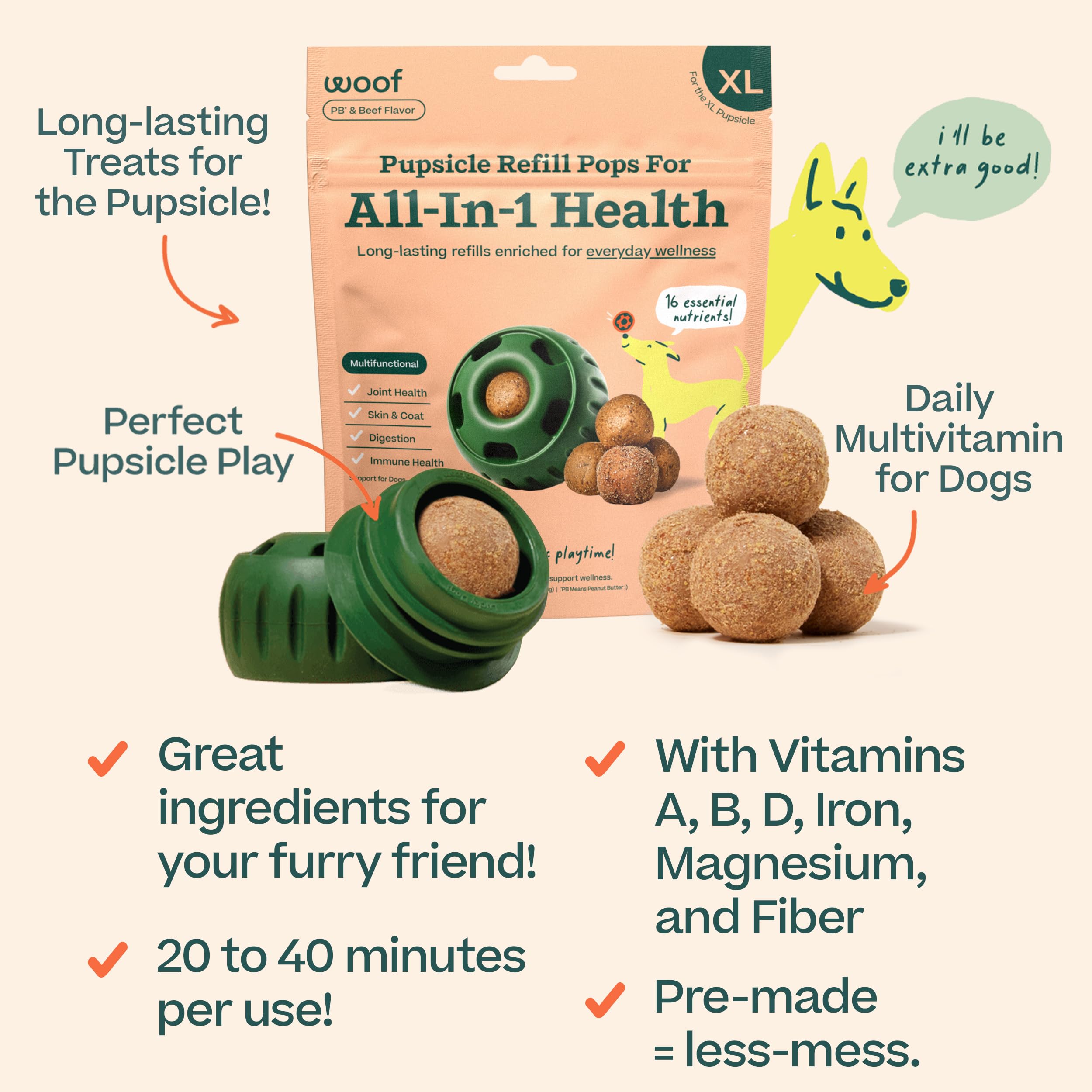 Beef peanut flavor aroma delights dogs during adventure play