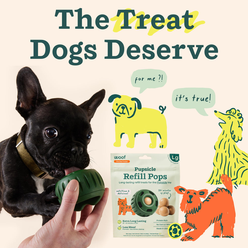 WOOF Pupsicle Refill Pops no refrigeration needed.
