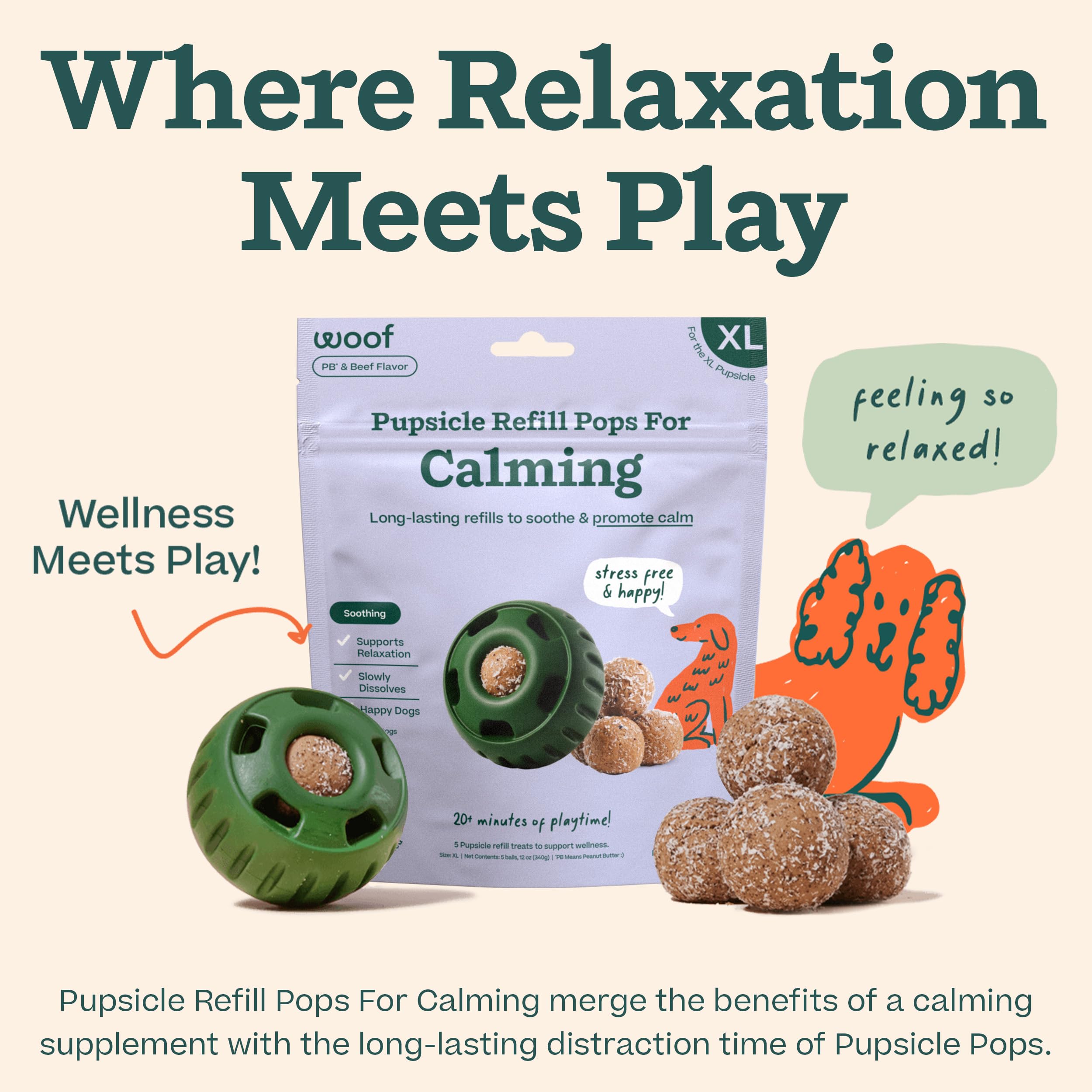 WOOF Pupsicle is shelf-stable and travel-friendly for park trips.