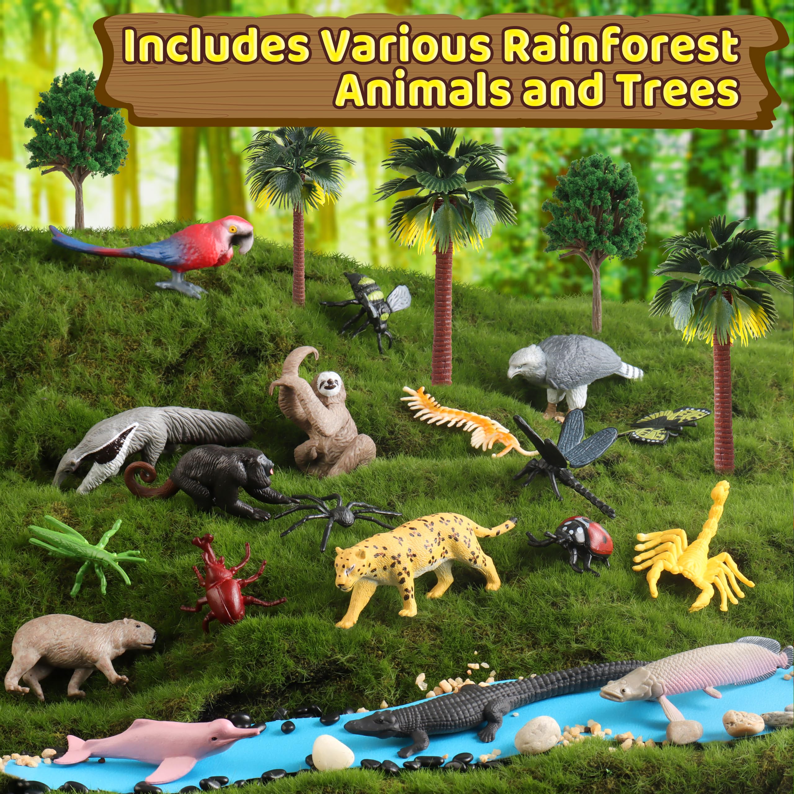 Wookidel rainforest macaw parrot figurine adds colorful wildlife to projects