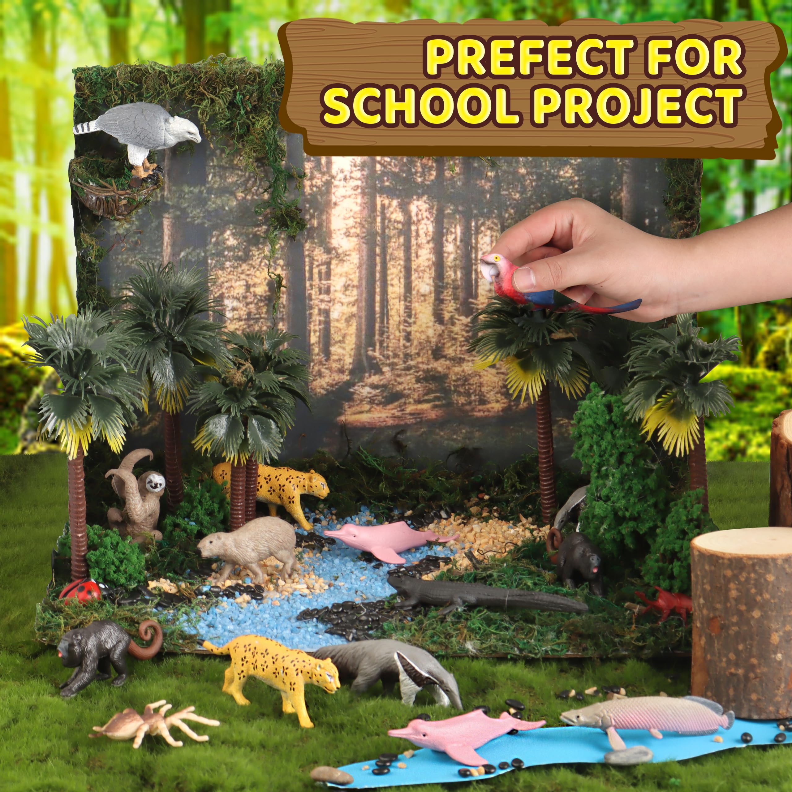 Wookidel rainforest pebbles add detail and stabilization to displays