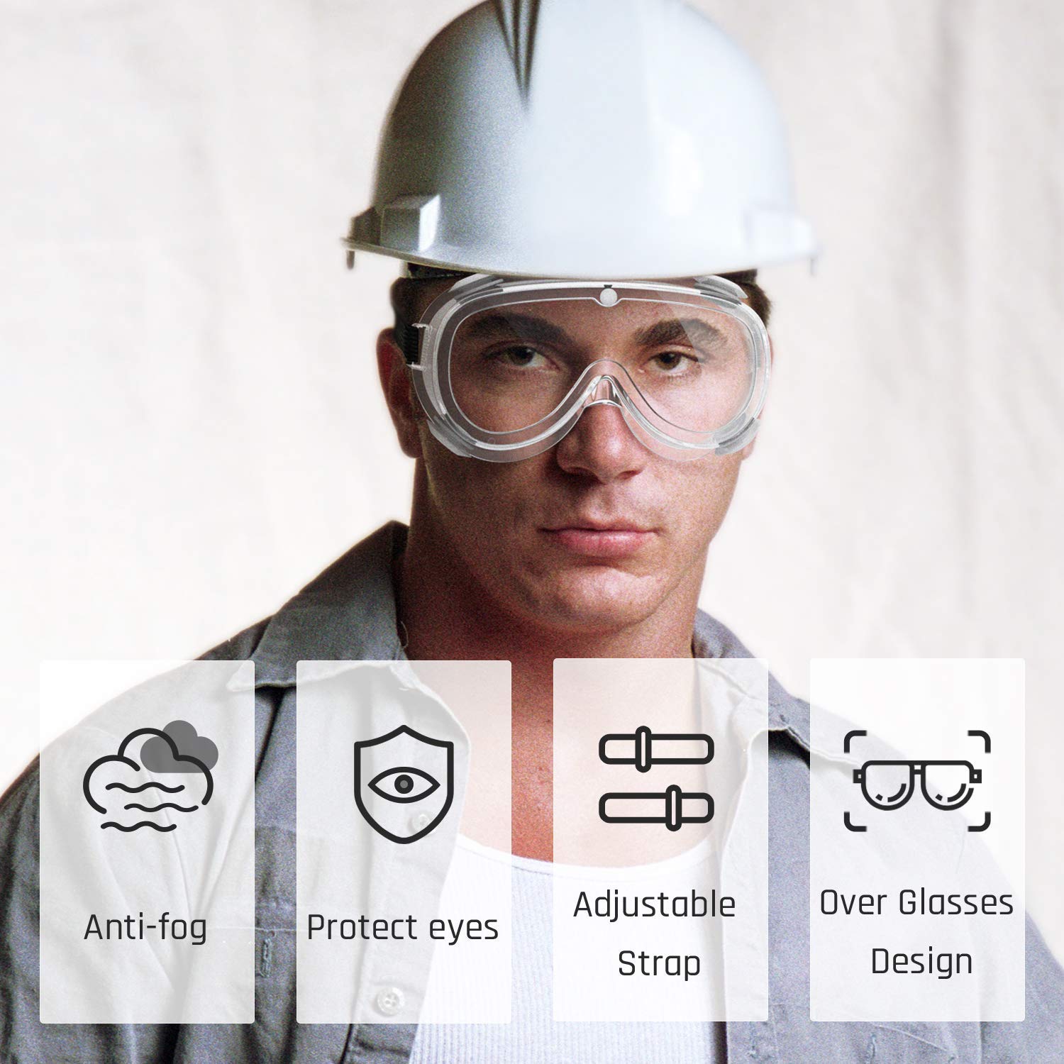 WOOLIKE clear lens offers wide field of view and safety.