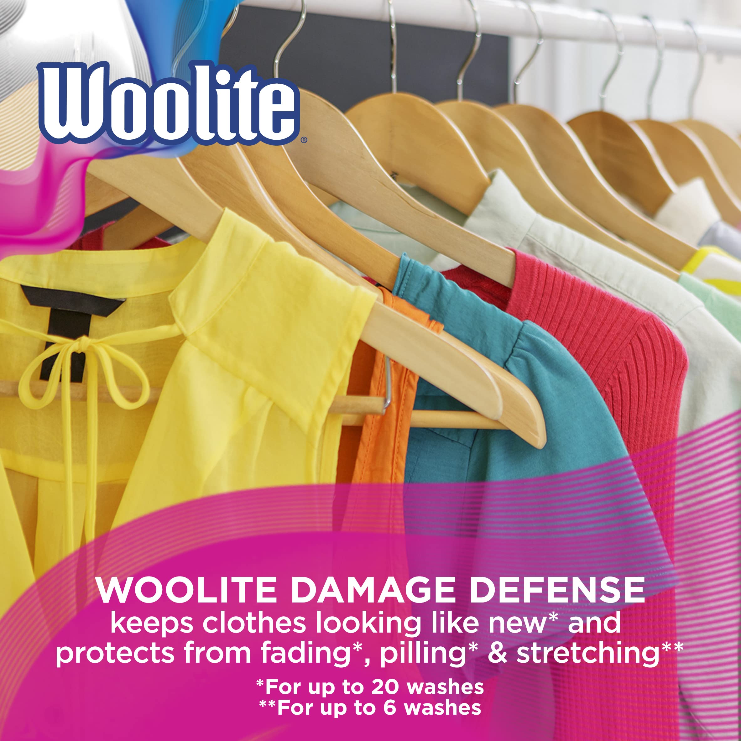 Woolite Damage Defense machine compatibility shot confirms use in HE and standard machines