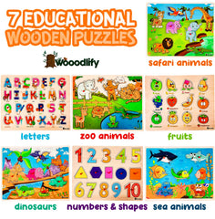 WOOODLIFY numbers puzzle supports early counting and number familiarization.