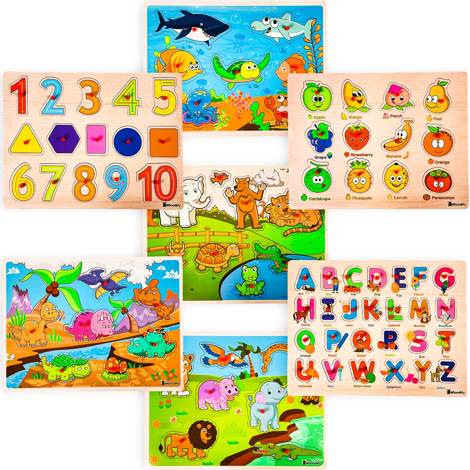WOOODLIFY sea animals puzzle promotes animal recognition and imaginative play.