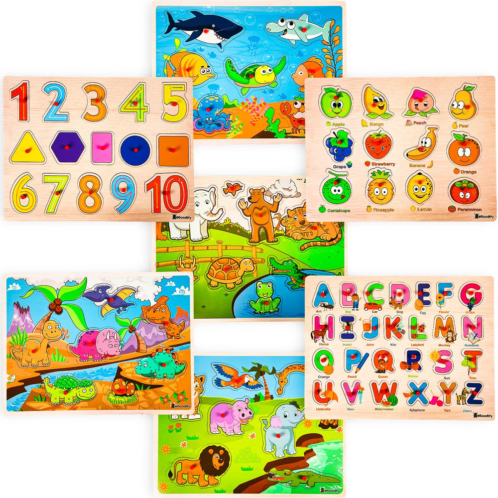 WOOODLIFY sea animals puzzle promotes animal recognition and imaginative play.