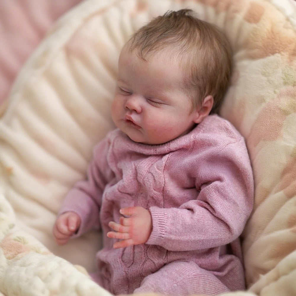 WOOROY Reborn Doll with hand-rooted hair and lashes for realistic charm.