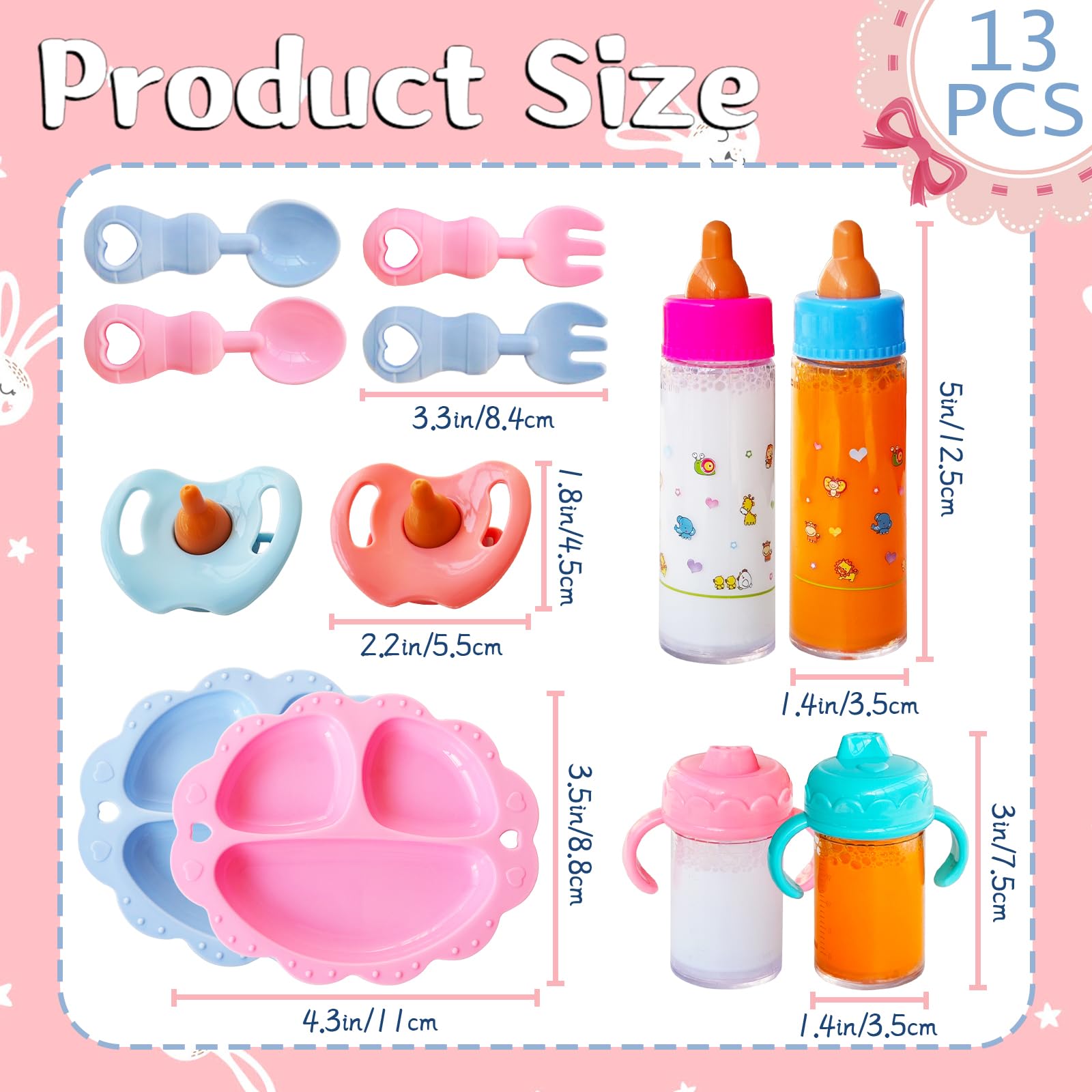 Woozettn doll pacifiers pack for caring and role-play.
