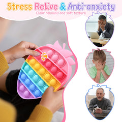 Woplagyreat bubble fidget kid play strawberry: encourages focus and creative exploration.