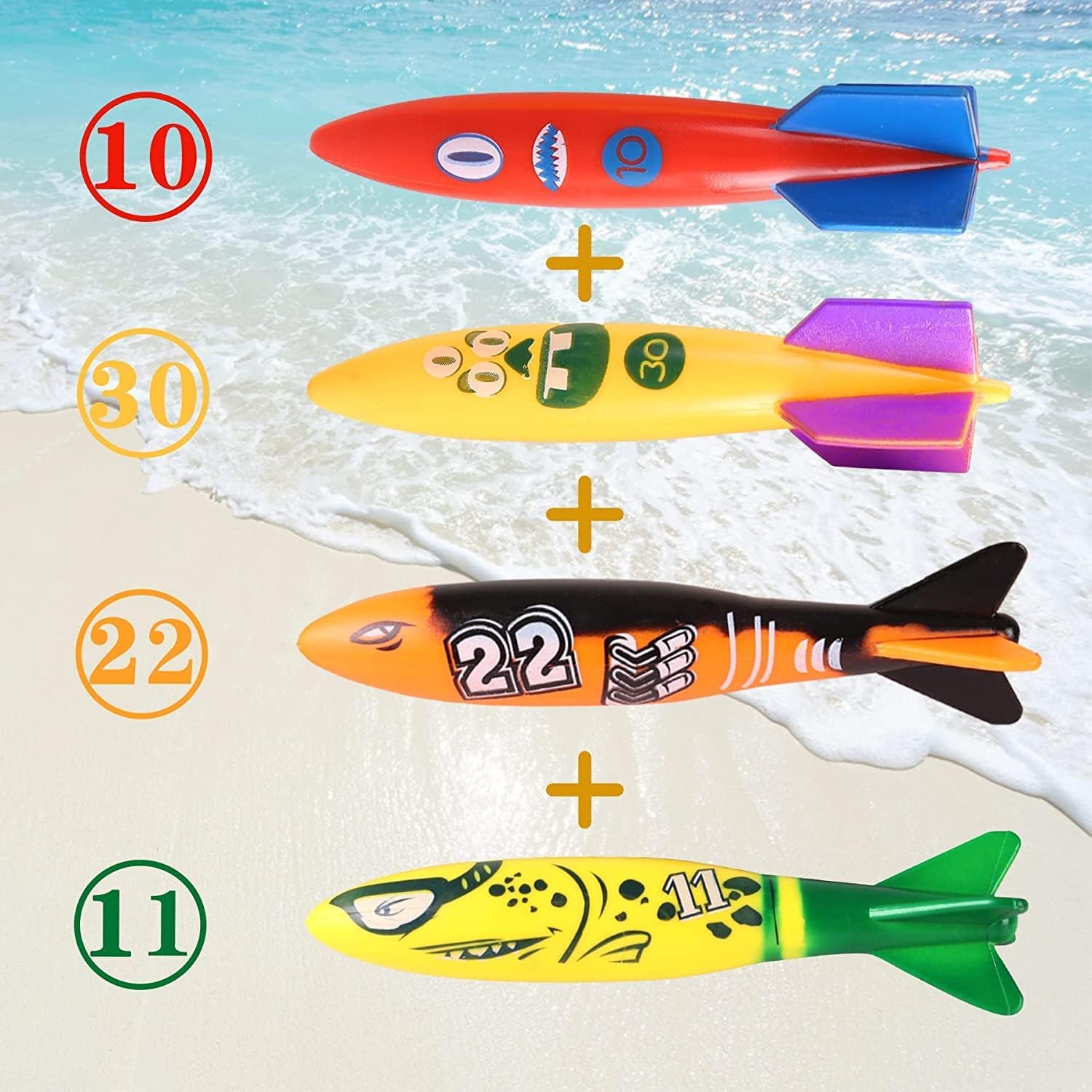 Woplagyreat diving sharks toy, adds excitement to water treasure hunts