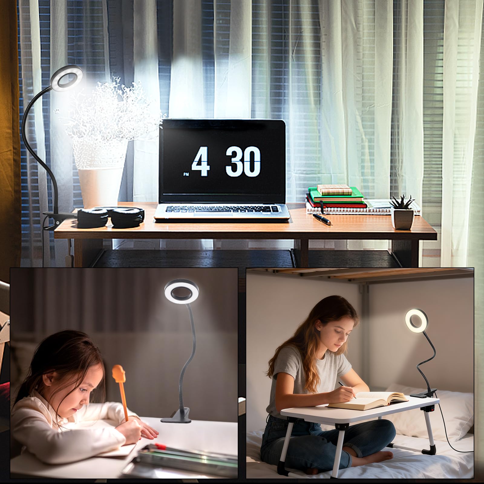 Woputne clip light compact design for small desks.